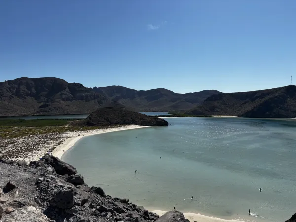 A turquoise bay and white-sand beach on the Baja California coast